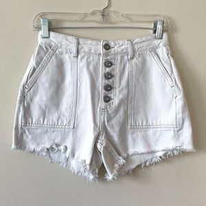 Free People We The Free White Jesse Carpenter Jean Shorts Size 25